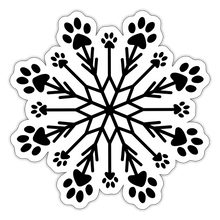 Load image into Gallery viewer, Paw Snowflake Sticker - white matte