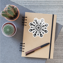 Load image into Gallery viewer, Paw Snowflake Sticker - white glossy