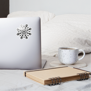 Paw Snowflake Sticker - white glossy