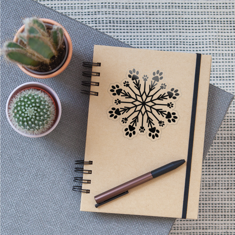 
                  
                    Paw Snowflake Sticker - transparent glossy
                  
                