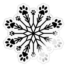 Load image into Gallery viewer, Paw Snowflake Sticker - transparent glossy
