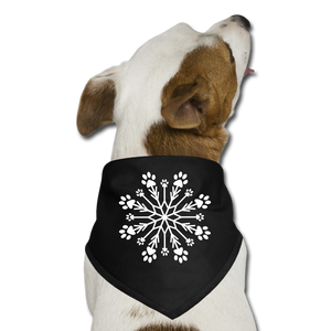 Paw Snowflake Dog Bandana - black