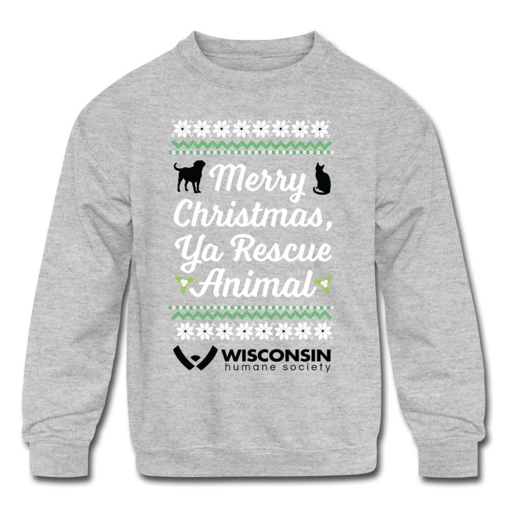 Ya Rescue Animal Kids' Crewneck Sweatshirt - heather gray