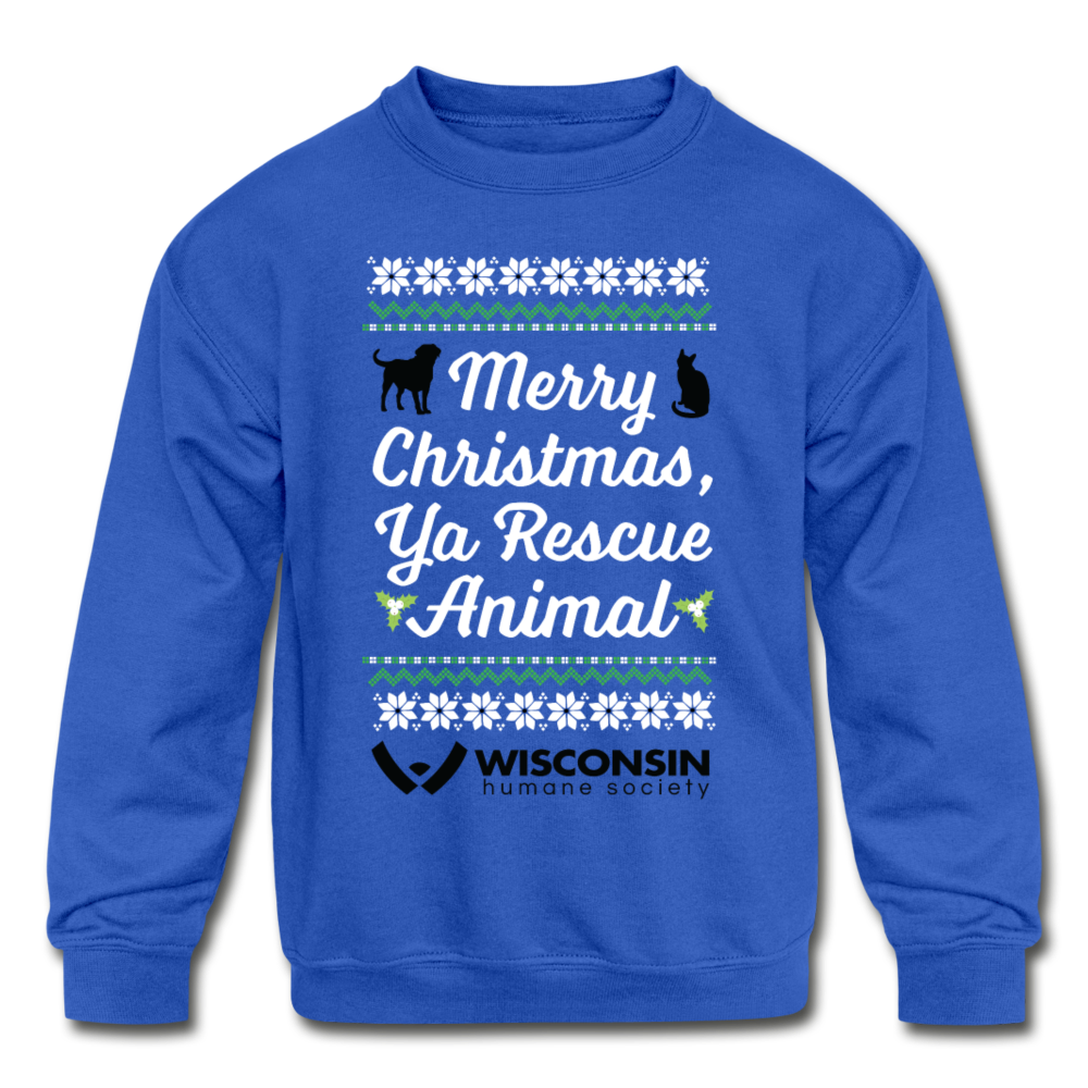 Ya Rescue Animal Kids' Crewneck Sweatshirt - royal blue