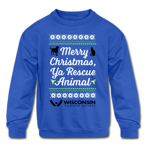 Ya Rescue Animal Kids' Crewneck Sweatshirt - royal blue
