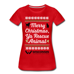 Ya Rescue Animal Contoured Premium T-Shirt - red