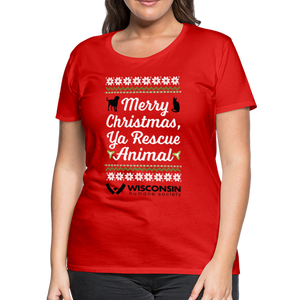 Ya Rescue Animal Contoured Premium T-Shirt - red