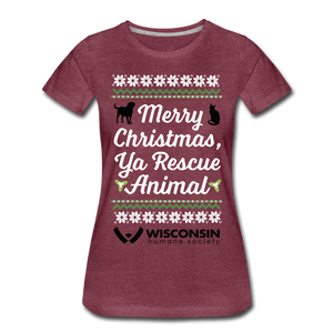 Ya Rescue Animal Contoured Premium T-Shirt - heather burgundy