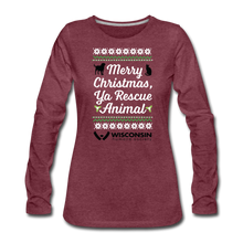 Load image into Gallery viewer, Ya Rescue Animal Contoured Premium Long Sleeve T-Shirt - heather burgundy