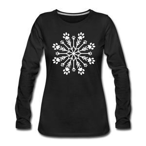 Paw Snowflake Premium Long Sleeve T-Shirt - black