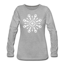 Load image into Gallery viewer, Paw Snowflake Premium Long Sleeve T-Shirt - heather gray