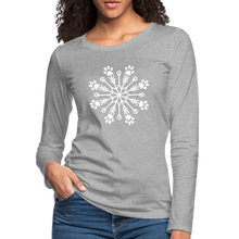 Load image into Gallery viewer, Paw Snowflake Premium Long Sleeve T-Shirt - heather gray