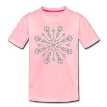 Load image into Gallery viewer, Paw Snowflake Sparkle Print Kids&#39; Premium T-Shirt - pink