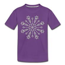 Load image into Gallery viewer, Paw Snowflake Sparkle Print Kids&#39; Premium T-Shirt - purple