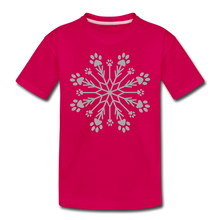 Load image into Gallery viewer, Paw Snowflake Sparkle Print Kids&#39; Premium T-Shirt - dark pink