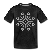 Load image into Gallery viewer, Paw Snowflake Sparkle Print Kids&#39; Premium T-Shirt - charcoal grey
