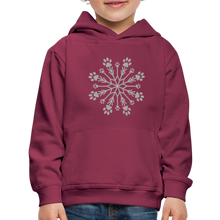 Load image into Gallery viewer, Paw Snowflake Sparkle Print Kids‘ Premium Hoodie - burgundy