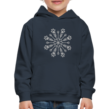 Load image into Gallery viewer, Paw Snowflake Sparkle Print Kids‘ Premium Hoodie - navy