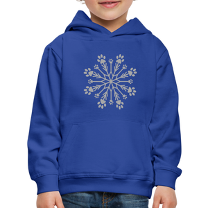 Paw Snowflake Sparkle Print Kids‘ Premium Hoodie - royal blue