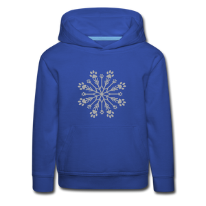Paw Snowflake Sparkle Print Kids‘ Premium Hoodie - royal blue
