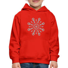 Load image into Gallery viewer, Paw Snowflake Sparkle Print Kids‘ Premium Hoodie - red