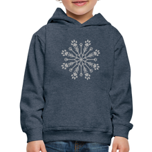 Load image into Gallery viewer, Paw Snowflake Sparkle Print Kids‘ Premium Hoodie - heather denim