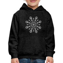 Load image into Gallery viewer, Paw Snowflake Sparkle Print Kids‘ Premium Hoodie - charcoal grey