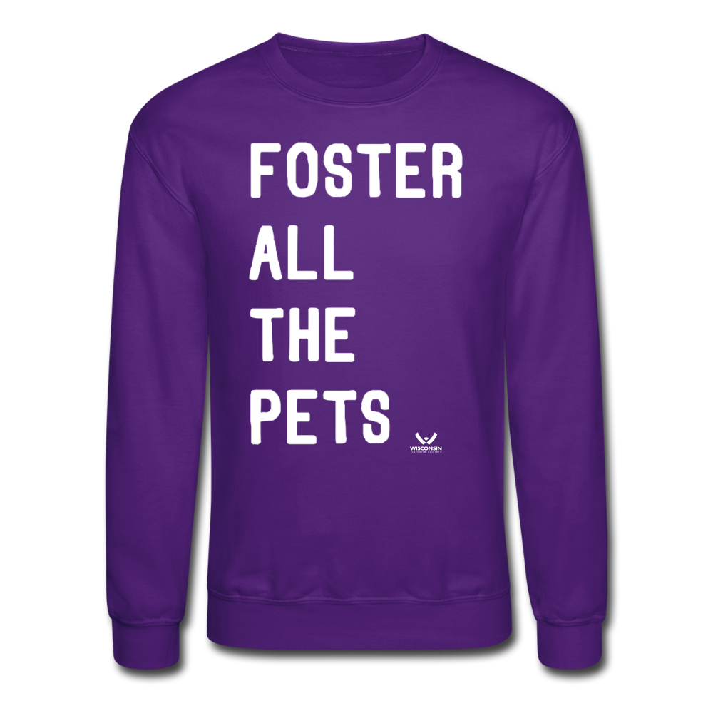 Foster All the Pets Crewneck Sweatshirt - purple
