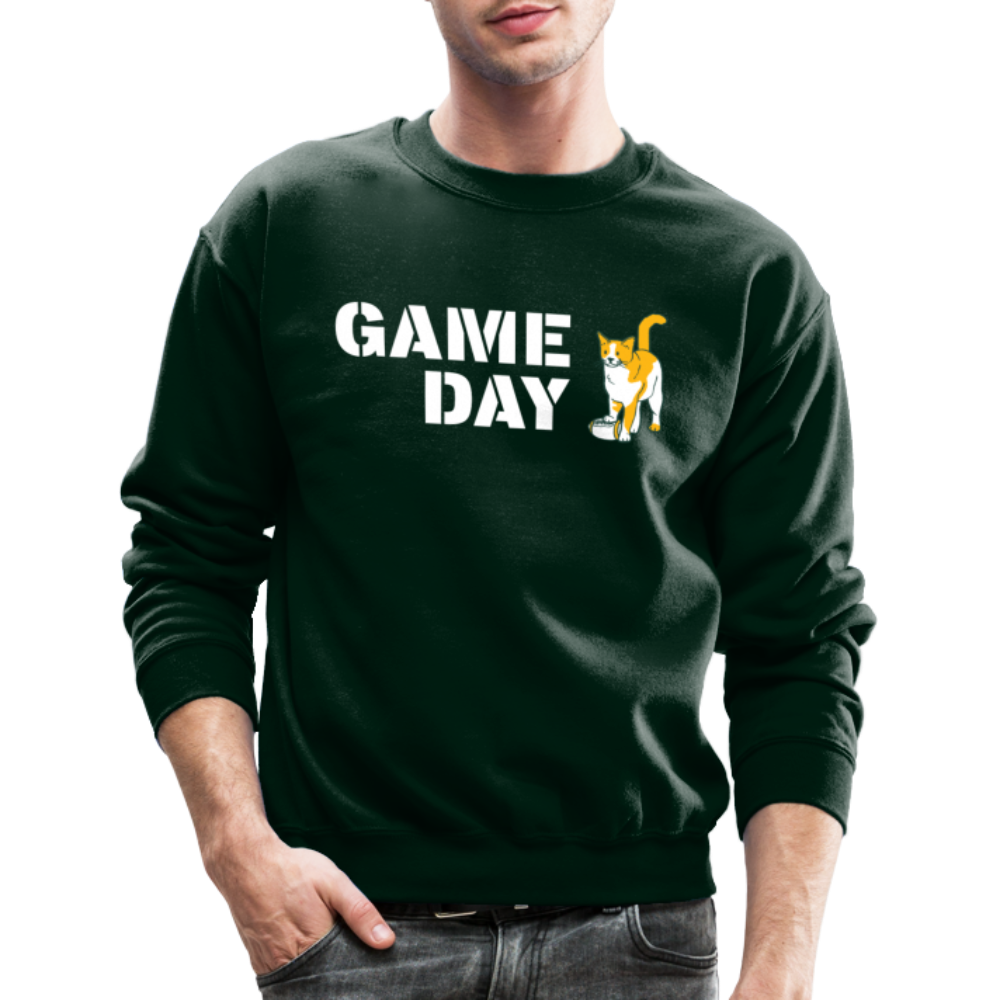 Game Day Cat Classic Crewneck Sweatshirt - forest green