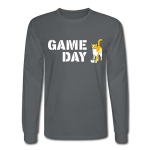 Game Day Cat Classic Long Sleeve T-Shirt - charcoal