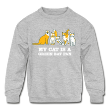 Load image into Gallery viewer, Cat is a GB Fan Kids&#39; Crewneck Sweatshirt - heather gray