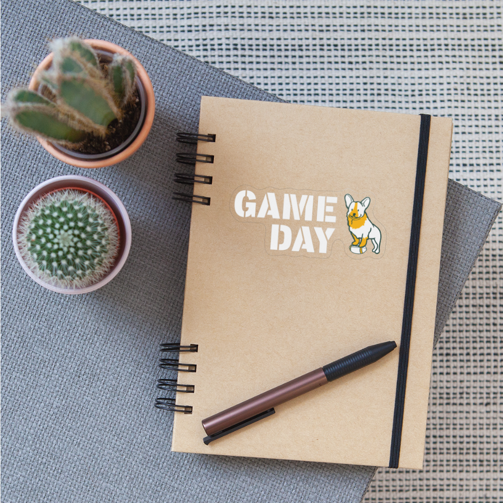 Game Day Dog Sticker - transparent glossy