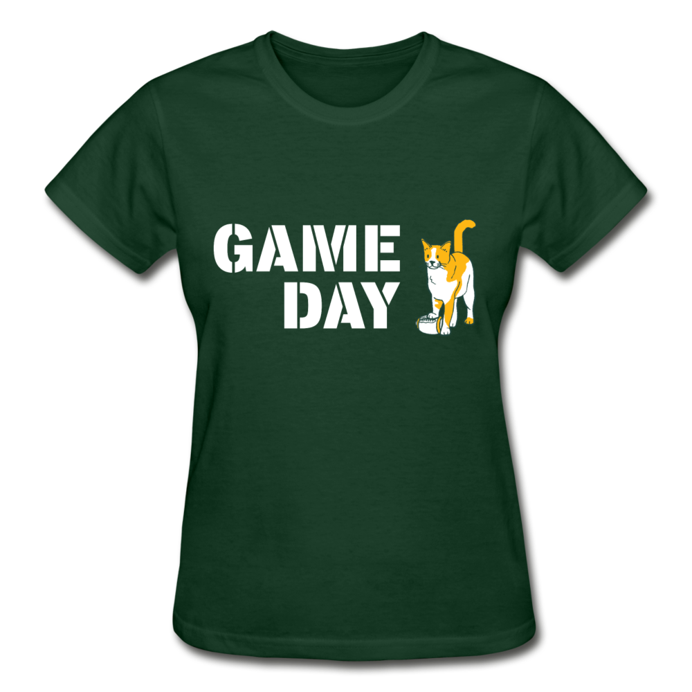 Game Day Cat Contoured Ultra T-Shirt - forest green