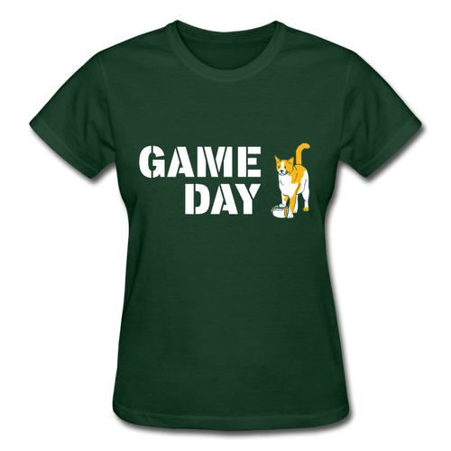 Game Day Cat Contoured Ultra T-Shirt - forest green