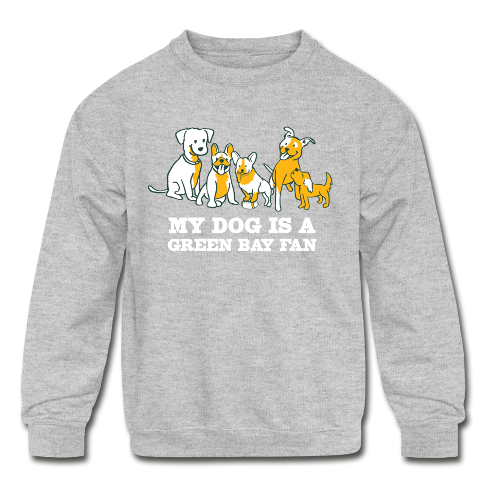 
                  
                    Dog is a GB Fan Kids' Crewneck Sweatshirt - heather gray
                  
                