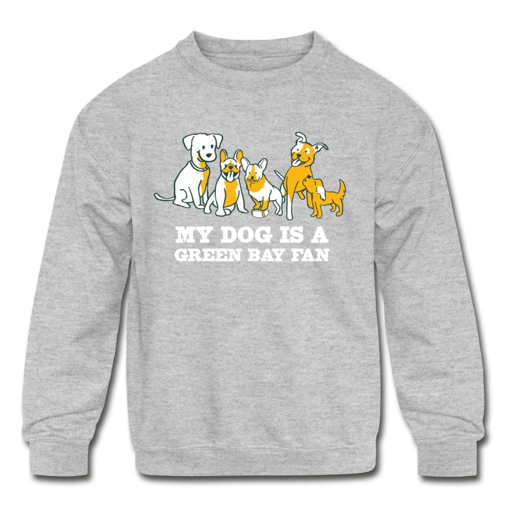 Dog is a GB Fan Kids' Crewneck Sweatshirt - heather gray