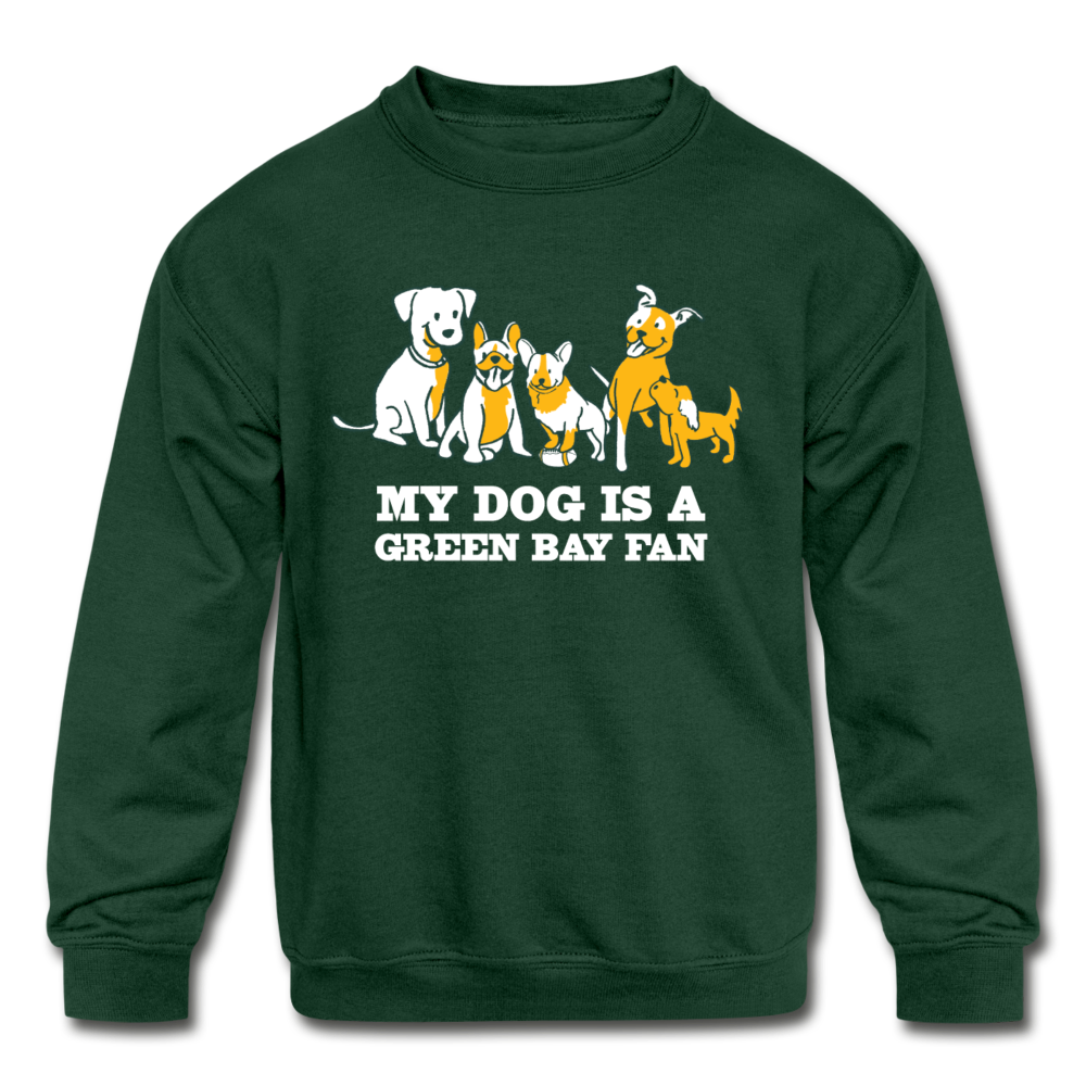 
                  
                    Dog is a GB Fan Kids' Crewneck Sweatshirt - forest green
                  
                