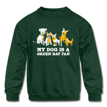 Load image into Gallery viewer, Dog is a GB Fan Kids&#39; Crewneck Sweatshirt - forest green