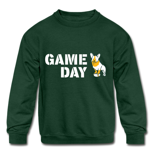 Game Day Dog Kids' Crewneck Sweatshirt - forest green