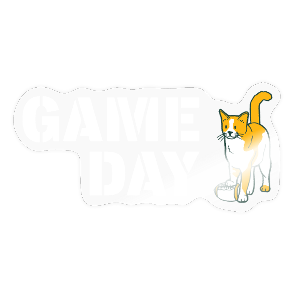 Game Day Cat Sticker - transparent glossy