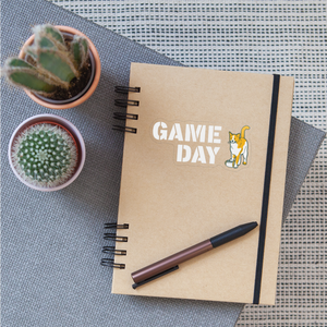 Game Day Cat Sticker - transparent glossy