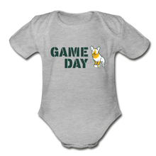 Load image into Gallery viewer, Game Day Dog Organic Short Sleeve Baby Bodysuit - heather grey