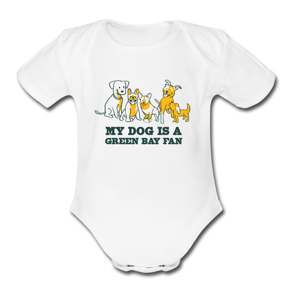 Dog is a GB Fan Organic Short Sleeve Baby Bodysuit - white