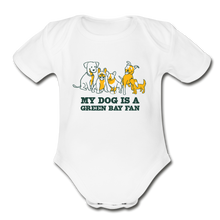 Load image into Gallery viewer, Dog is a GB Fan Organic Short Sleeve Baby Bodysuit - white