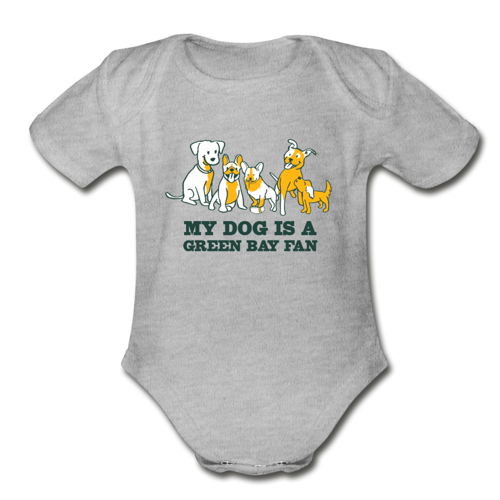 Dog is a GB Fan Organic Short Sleeve Baby Bodysuit - heather grey