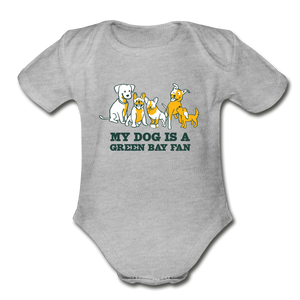 Dog is a GB Fan Organic Short Sleeve Baby Bodysuit - heather grey