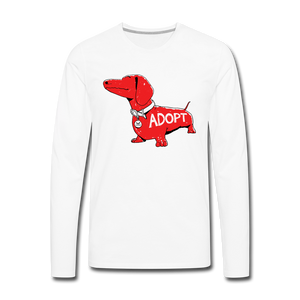 "Big Red Dog" Classic Premium Long Sleeve T-Shirt - white