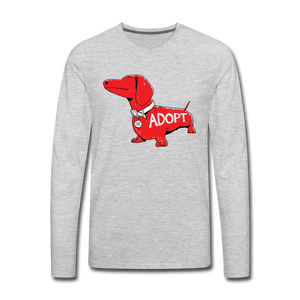 "Big Red Dog" Classic Premium Long Sleeve T-Shirt - heather gray