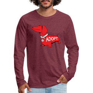 "Big Red Dog" Classic Premium Long Sleeve T-Shirt - heather burgundy