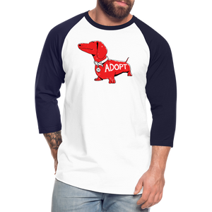 "Big Red Dog" Baseball T-Shirt - white/navy
